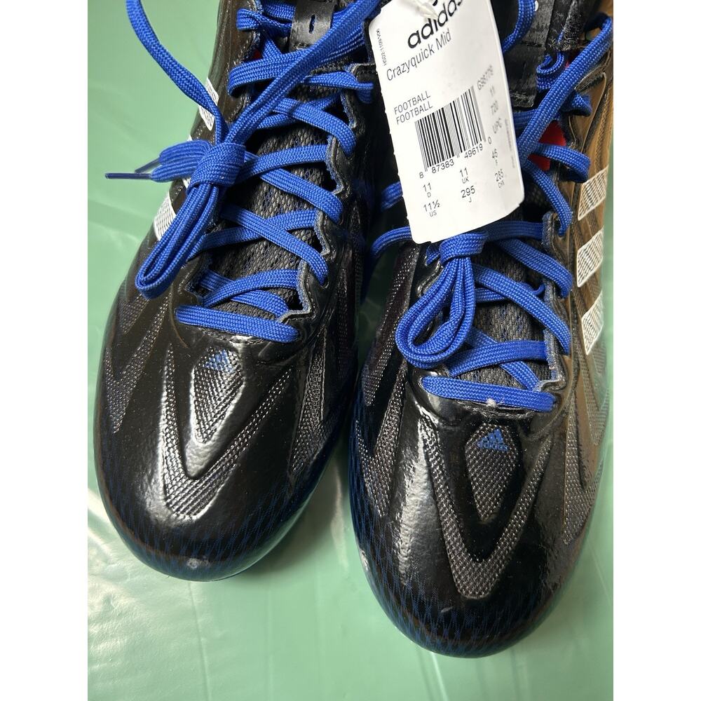 Adidas Crazyquick Football Cleats Mid Men’s 11.5 Black Blue G98779 - Picture 2 of 8
